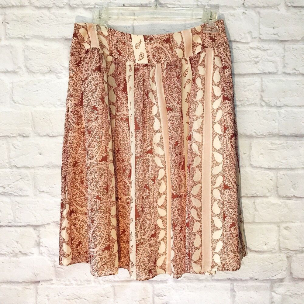 New ANN TAYLOR Women's Petite Skirt 8P floral full chiffon Rose Blush Pink 8